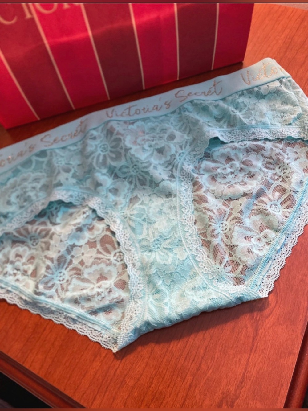 Victoria's Secret Light Blue Floral Lace Bikini